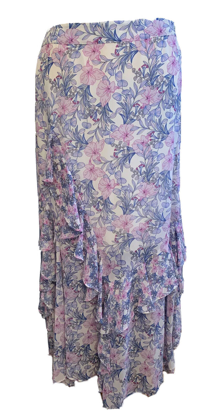 Size 4 Vince Camuto Mystic Blooms Cottagecore Floral Skirt Charming Tiered New